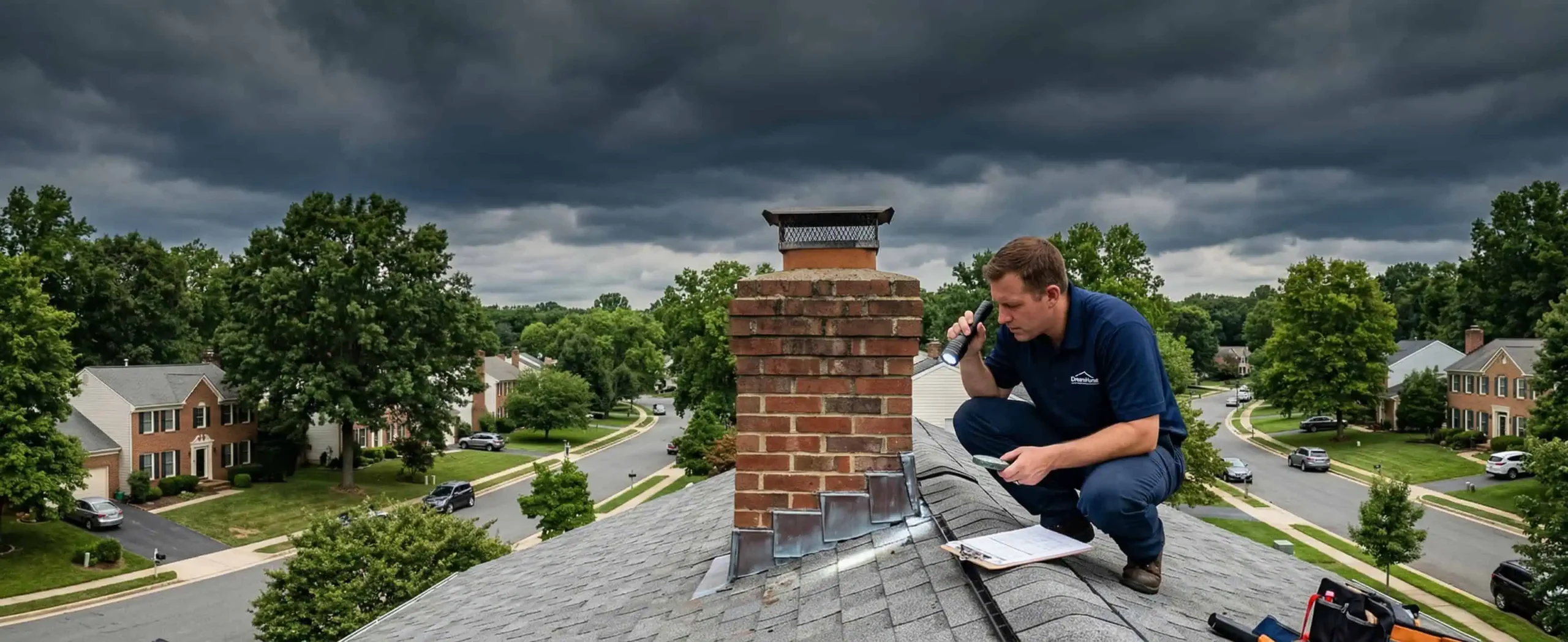 DreamHome inspector revealing deteriorated felt paper underlayment beneath asphalt shingles on a Northern Virginia roof — the hidden failure most contractors miss